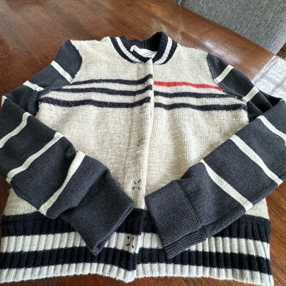 Free People: super cute: snap button: black Small : sweater: collegiate look - Picture 5 of 11